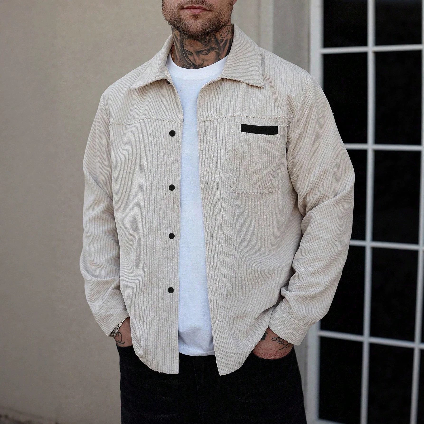 Cords-Hemdjacke für Herren