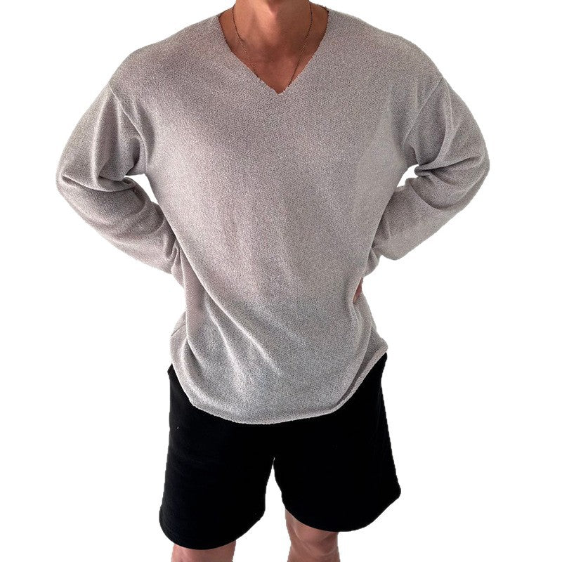 Herren Langarm-Strickpullover Slim Fit