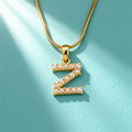 18K Gold Perlenkette mit Buchstaben-Anhänger
