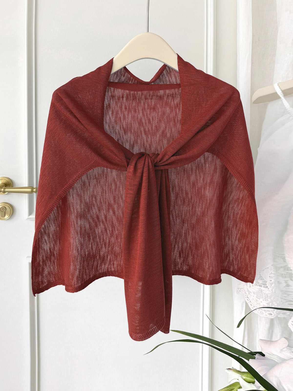 Gestrickter Dreiecksschal mit Bambusmuster | LuxeStyle