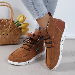 Flache Schnürstiefel aus Wildleder – Bild 4 | LuxeStyle