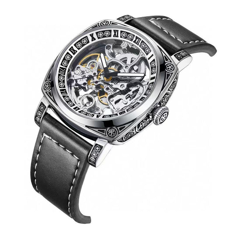 Automatische, leuchtende Herrenuhr aus Edelstahl – Bild 6 | LuxeStyle