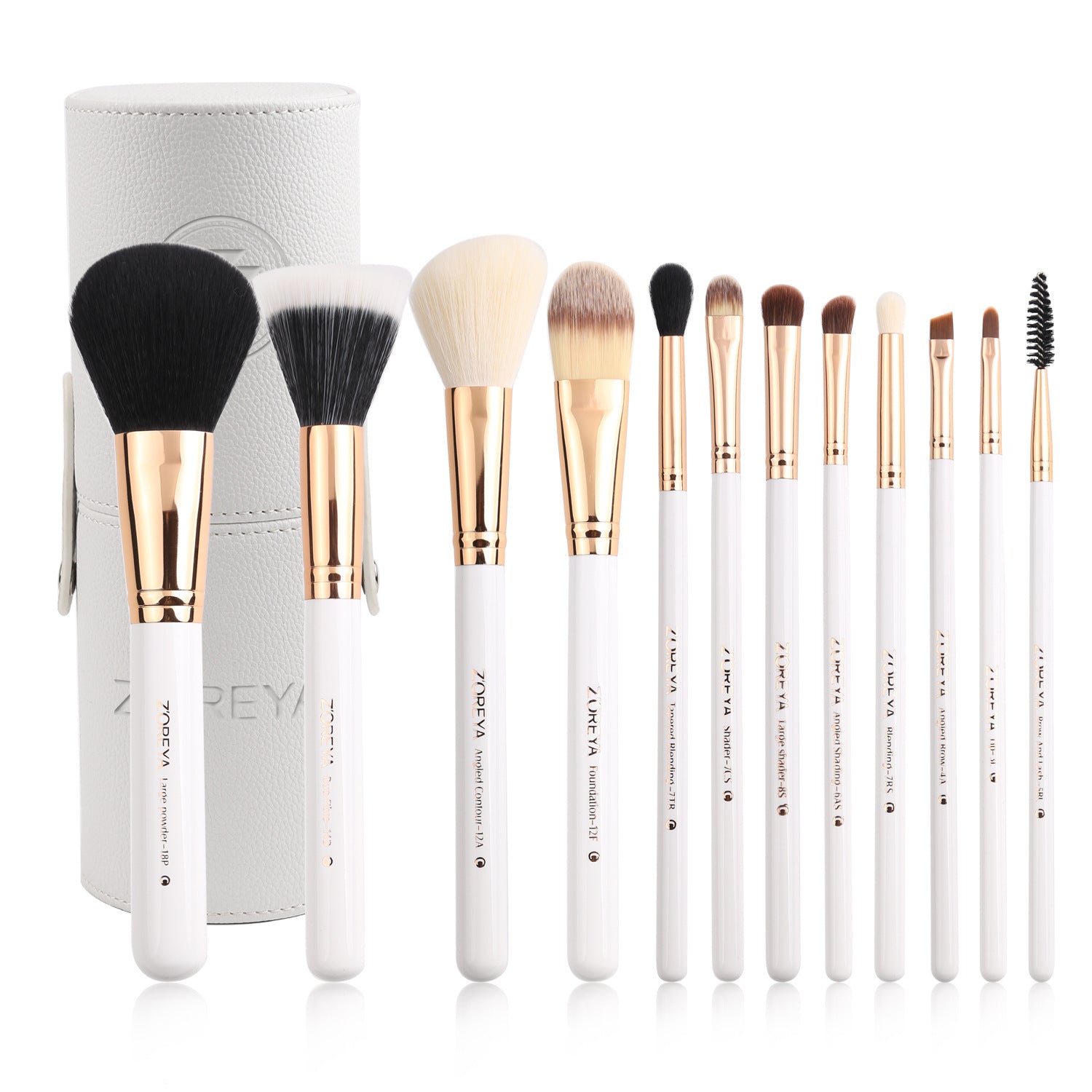 Make-up Pinselset mit 12 Synthetikhaarpinseln