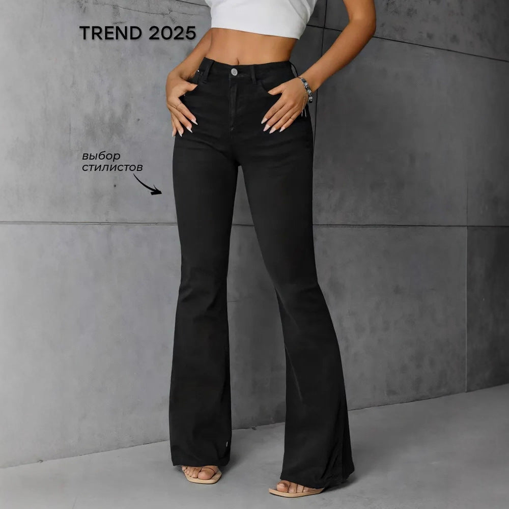 Damen Flared Wide-Leg Jeans