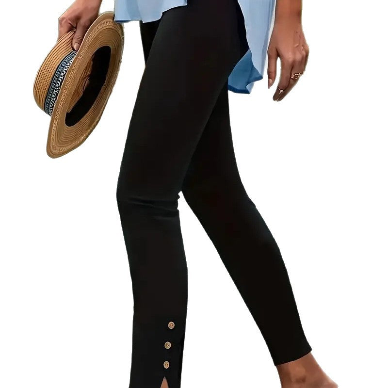Leggings mit Kokosnuss-Knöpfen im Asia-Stil