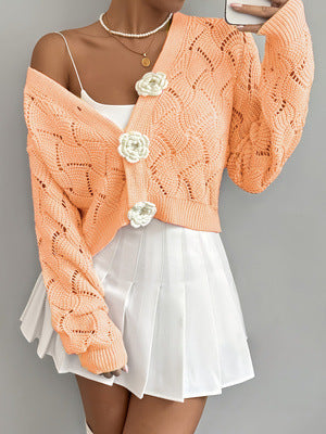 Eleganter Strick-Cardigan mit Lochmuster