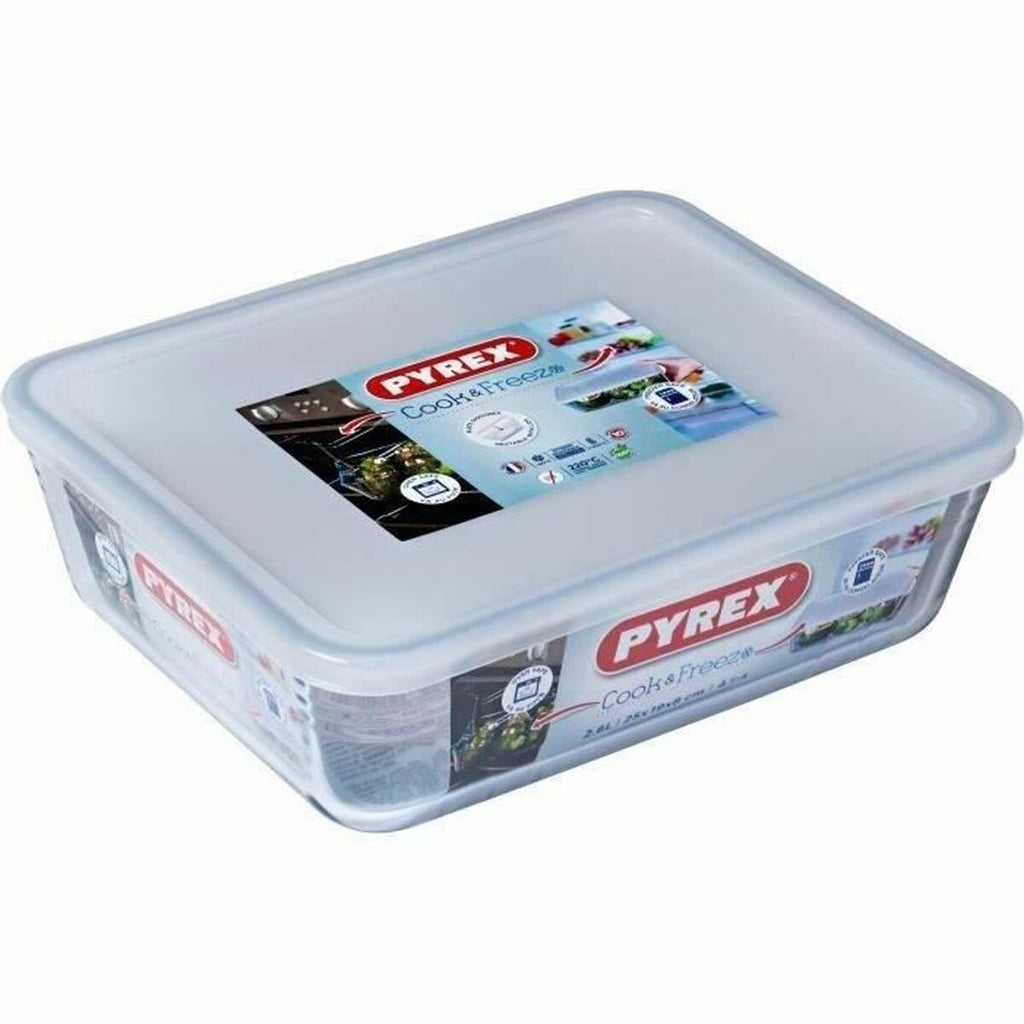 Lebensmittelbehälter Pyrex Weiss Schwarz Durchsichtig Clear rechteckig