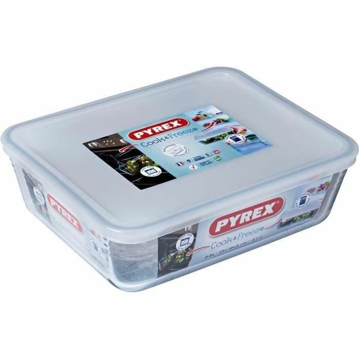 Lebensmittelbehälter Pyrex Weiss Schwarz Durchsichtig Clear rechteckig