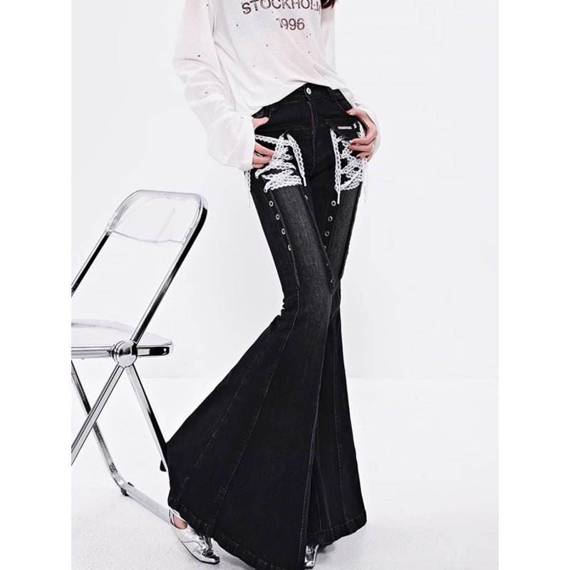 Bootcut Jeans mit Spitze für Damen