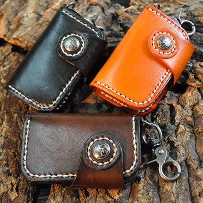 Handgemachtes Schlüssel-Etui aus Rindsleder