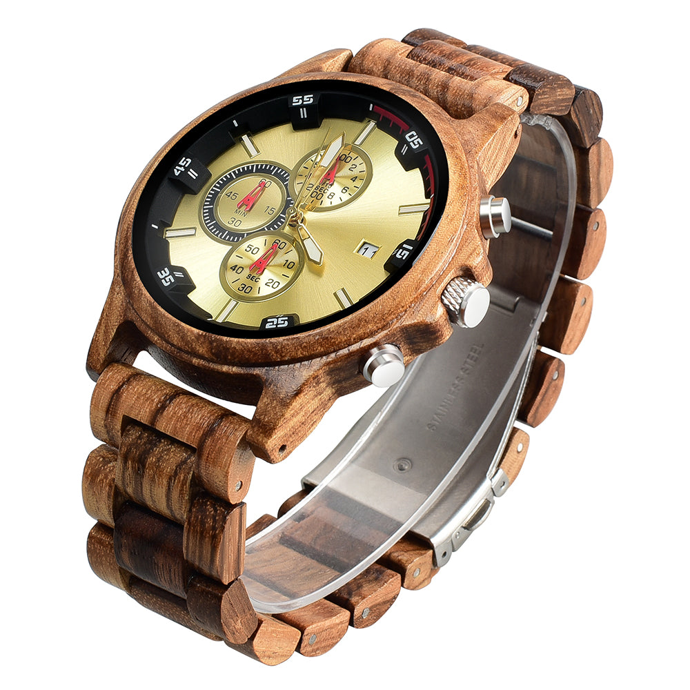 Männliche Holz-Uhr mit Quarzwerk – Bild 4 | LuxeStyle