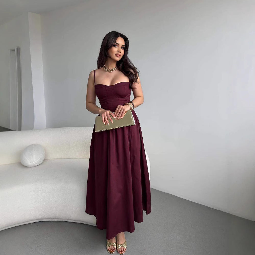 Elegantes A-Linien Maxikleid mit Spaghettiträgern
