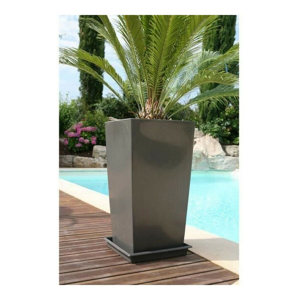 Hoher Blumentopf Grau Kariert – Design für Ihr Zuhause – Ansicht 2