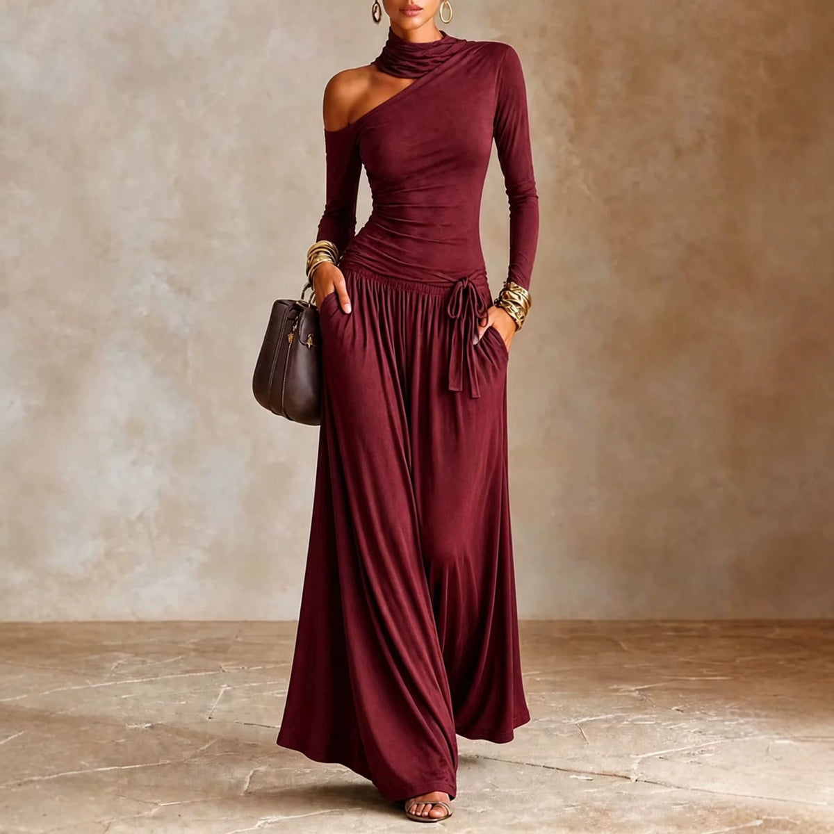 Asymmetrisches Off-Shoulder Kleid – Bild 5 | LuxeStyle