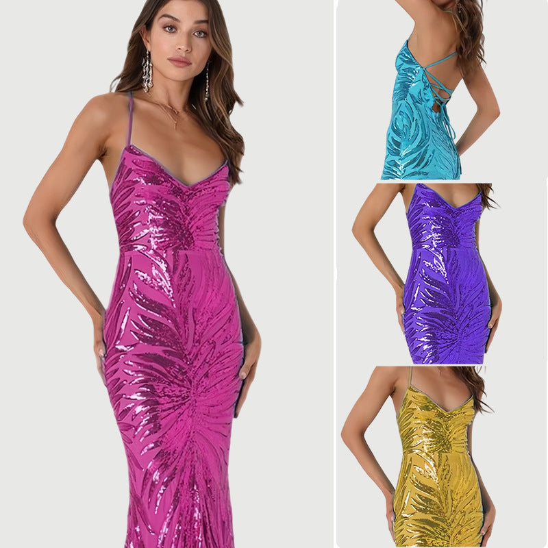 Damen Pailletten Bandeau-Kleid – Bild 8 | LuxeStyle