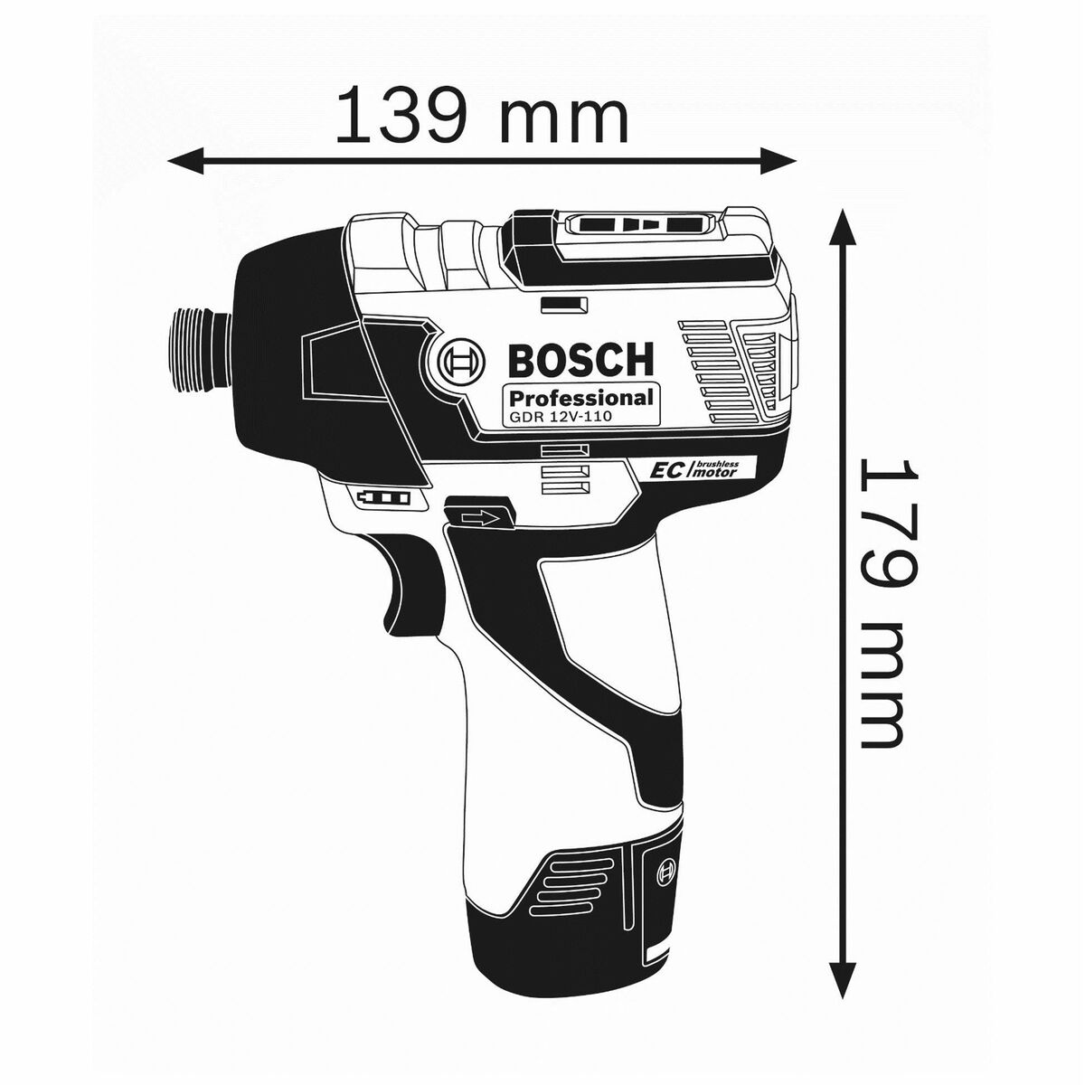 Elektrischer Schraubendreher BOSCH GDR 12V-110 Professional 110 Nm