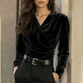 V-Ausschnitt Langarm-Bluse – Bild 1 | LuxeStyle