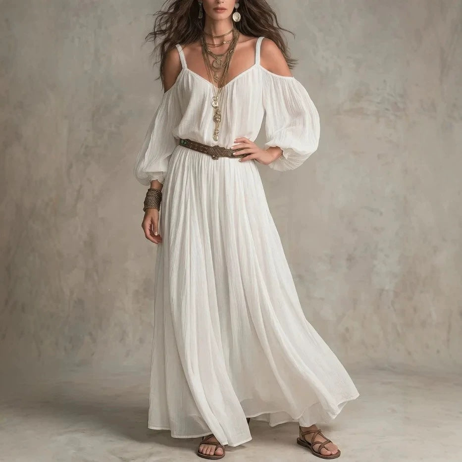 Damen-Kleid mit Falten und Off-Shoulder – Bild 8 | LuxeStyle