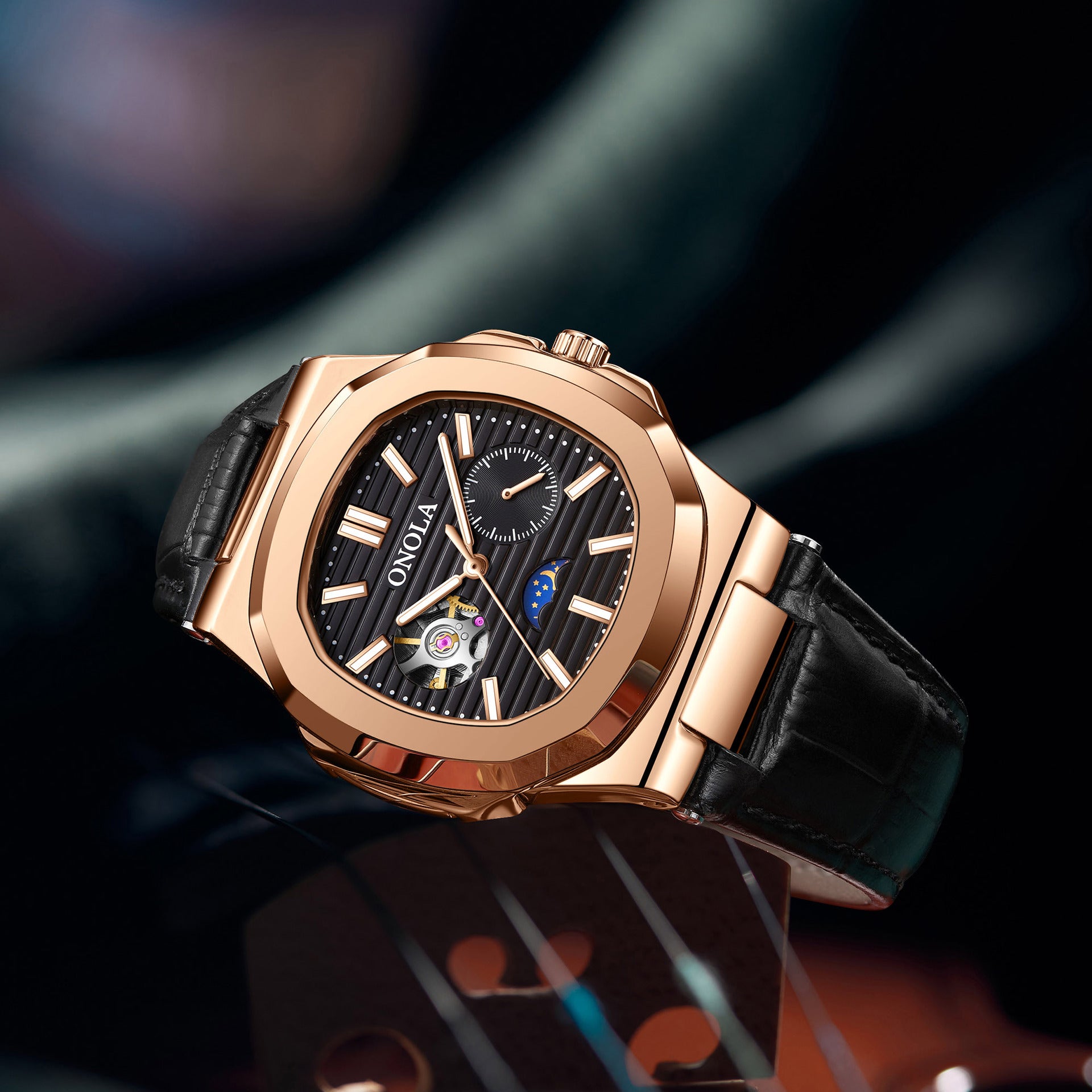 Mechanische Armbanduhr mit Mondphase – Ansicht 5