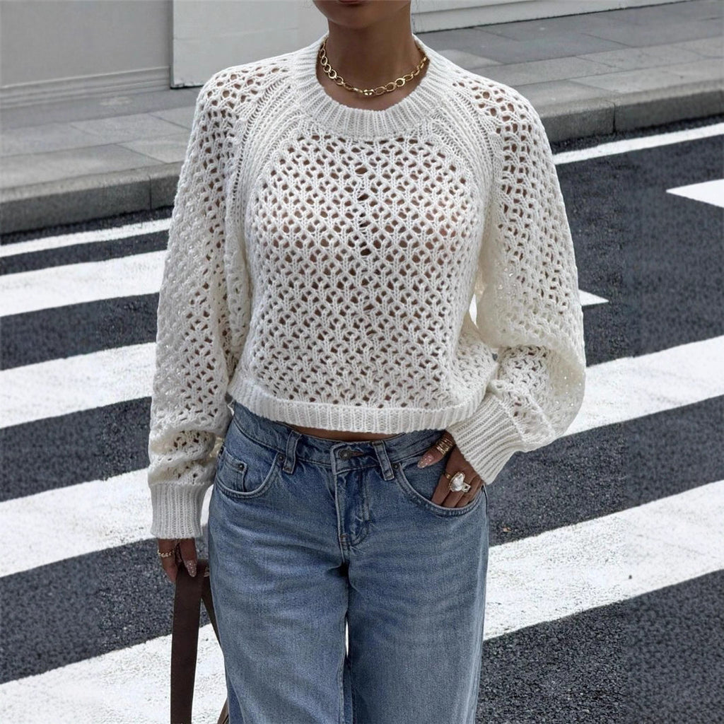 Strickpullover mit Rückenausschnitt