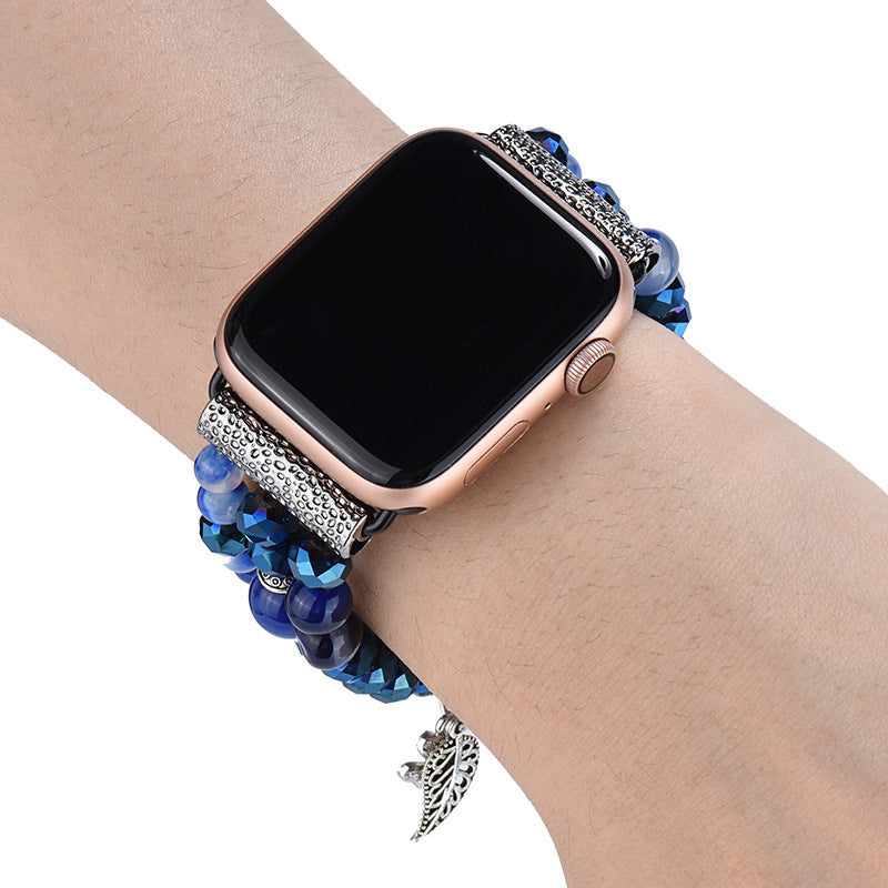 Uhr mit Schmuckarmband aus blauem Kristall – Bild 3 | LuxeStyle