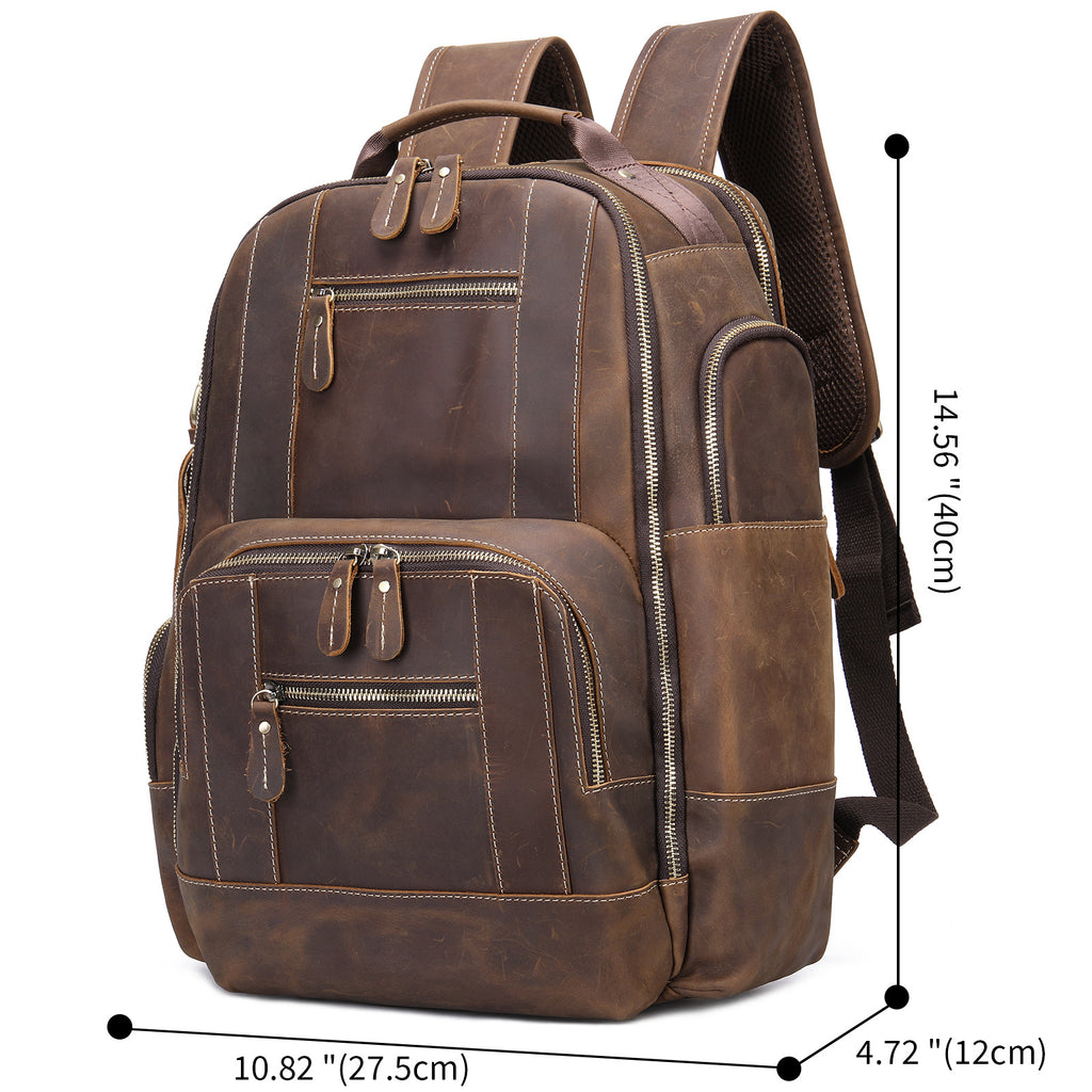 Retro-Rucksack aus Crazy Horse Leder – Bild 4 | LuxeStyle