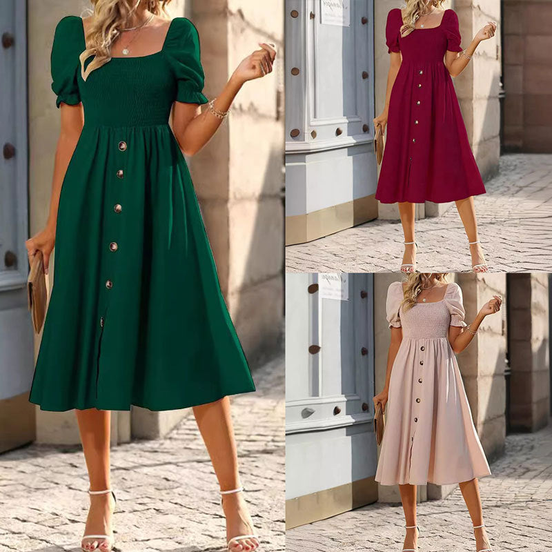 Damen-Plisseekleid mit eckigem Ausschnitt – Bild 6 | LuxeStyle