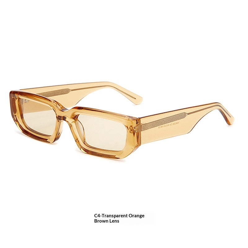 Trendige quadratische Sonnenbrille mit breiten Bügeln