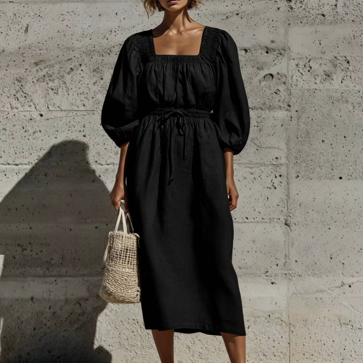 Sommerkleid mit Puffärmeln – Bild 4 | LuxeStyle