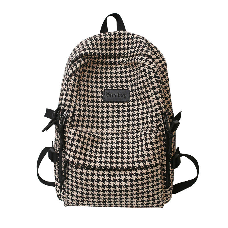 Grosser Strick-Houndstooth-Rucksack mit Anti-Diebstahl – Bild 7 | LuxeStyle