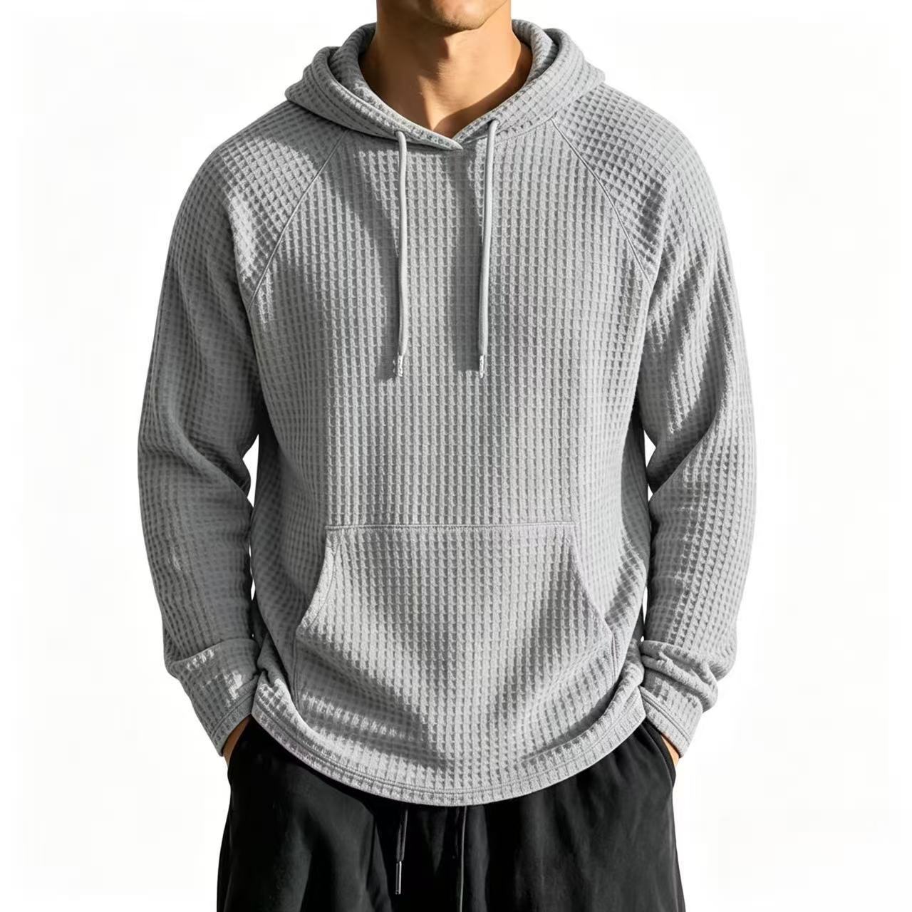 Herren Kapuzenjacke aus Waffelstrick