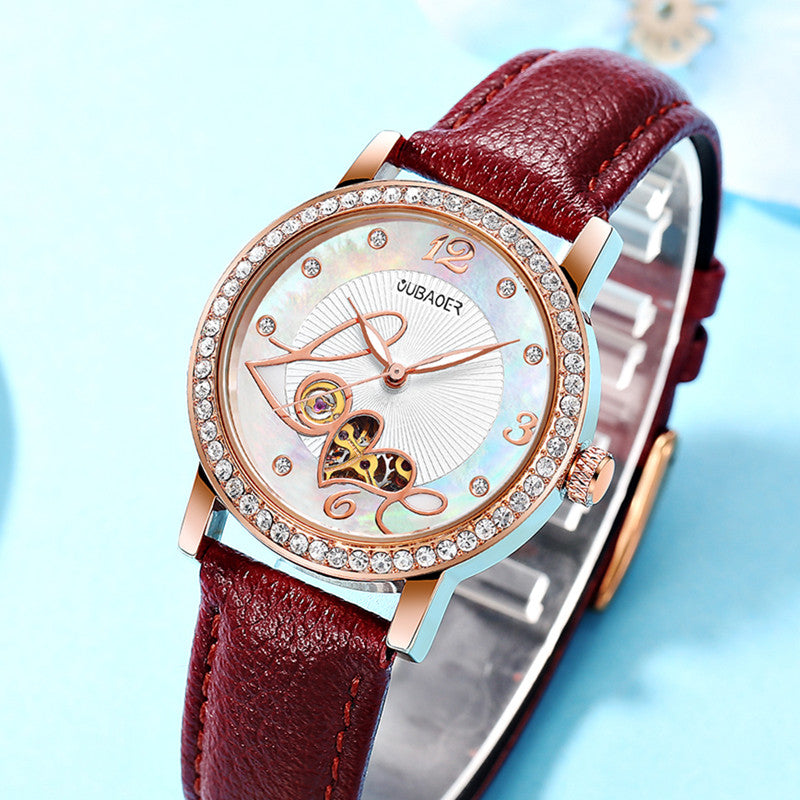 Mechanische Armbanduhr mit Lederarmband – Bild 4 | LuxeStyle
