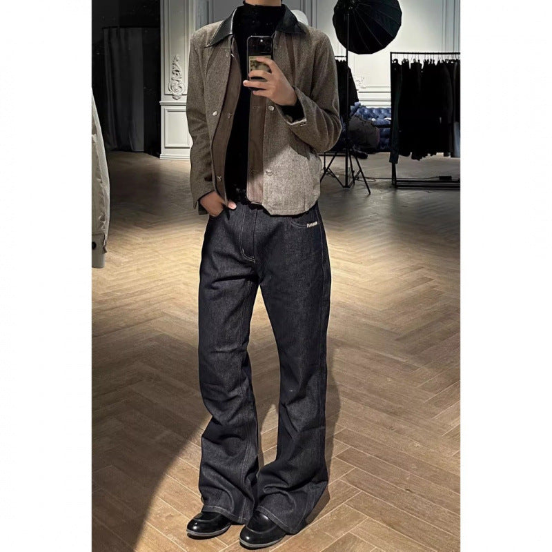 Kurze Washed Denim Jeans für Herren