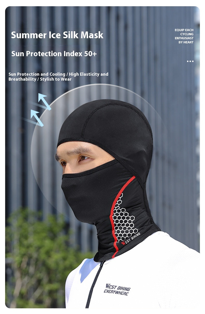 Sonnenschutz Reithelm Motorrad Ice Silk Gesichtsmaske – Ansicht 5