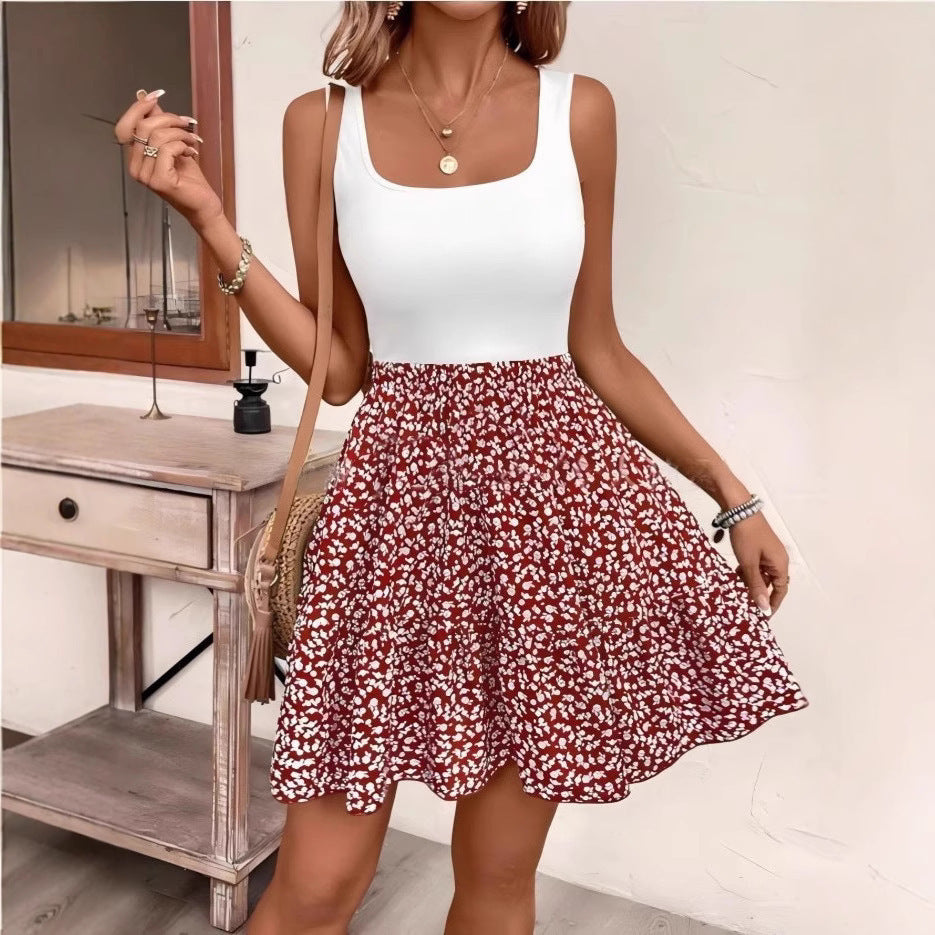A-Linien Kleid mit Blumenprint und Westendesign – Bild 5 | LuxeStyle