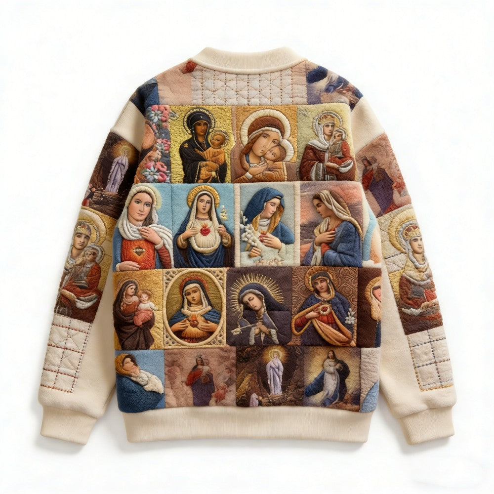 Lockeres Sweatshirt mit Virgin Mary Print