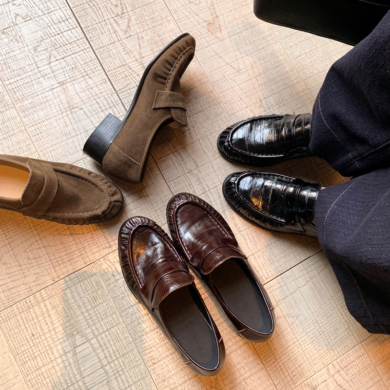 Elegante Leder-Pumps mit Chunky-Heel