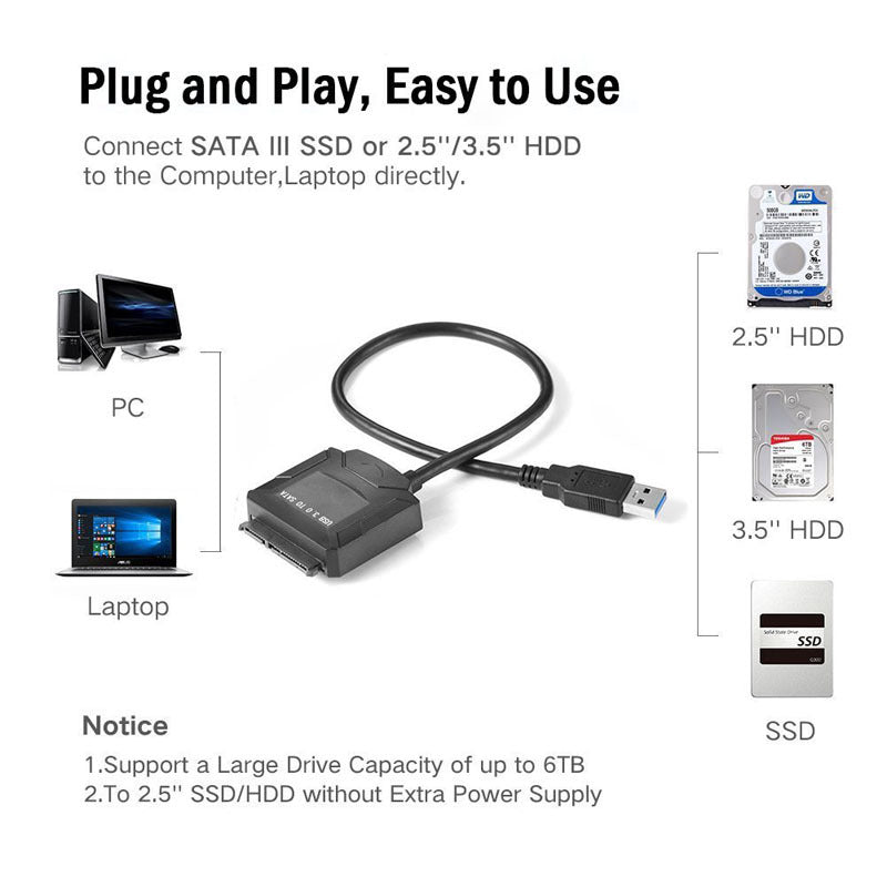 USB 3.0 zu SATA Kabel für Festplatten