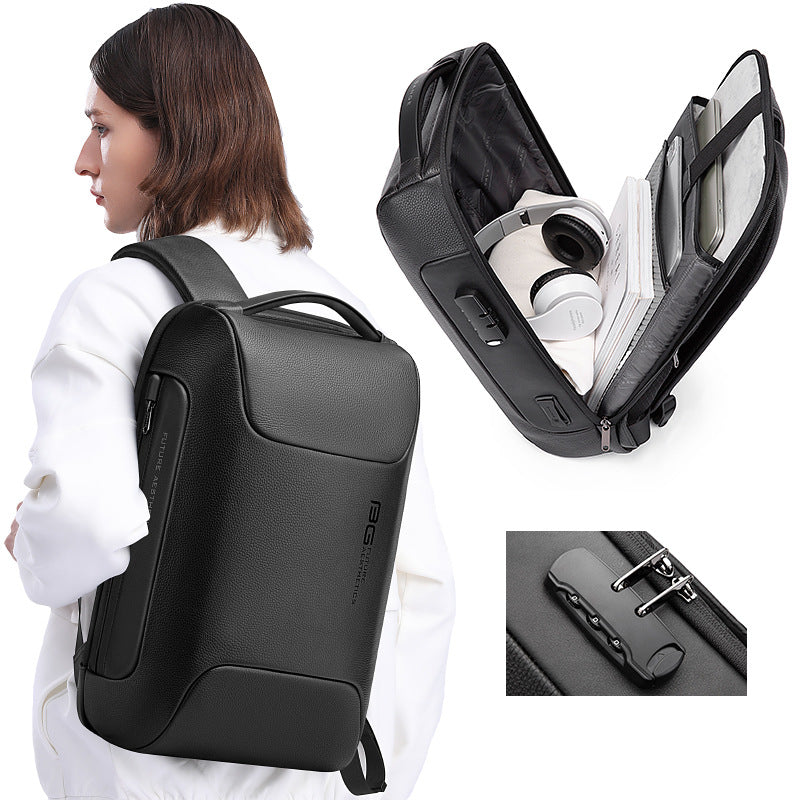 Wasserdichter Commuter Rucksack aus Leder – Bild 4 | LuxeStyle