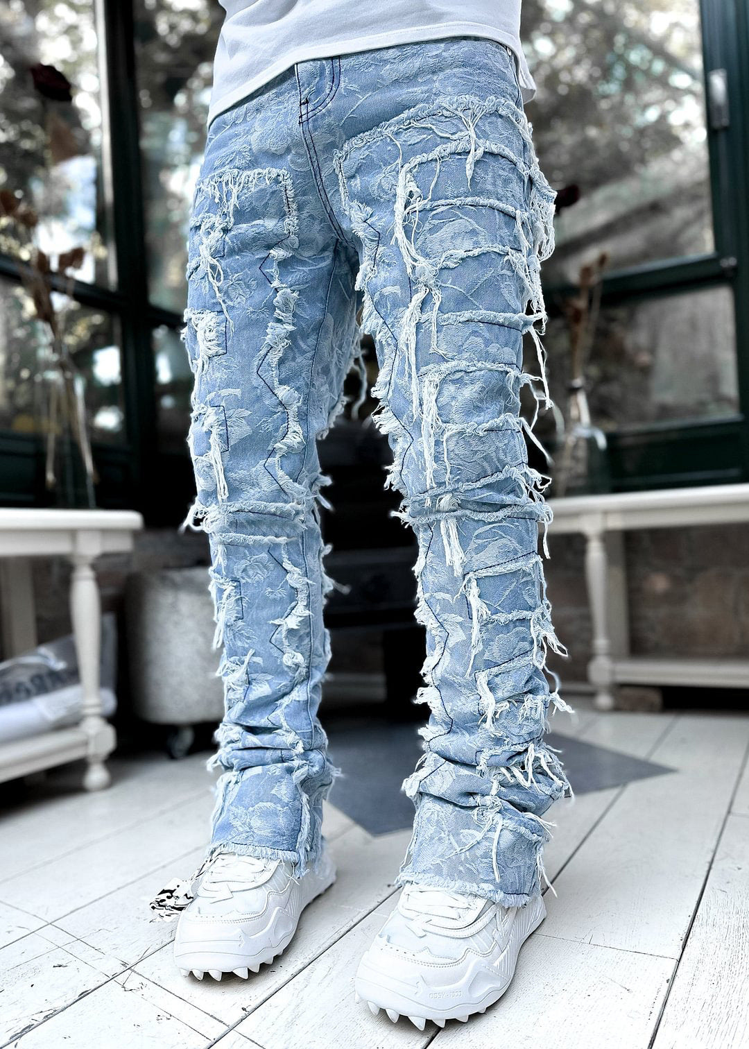 Individuelle Patched Jeans für Herren