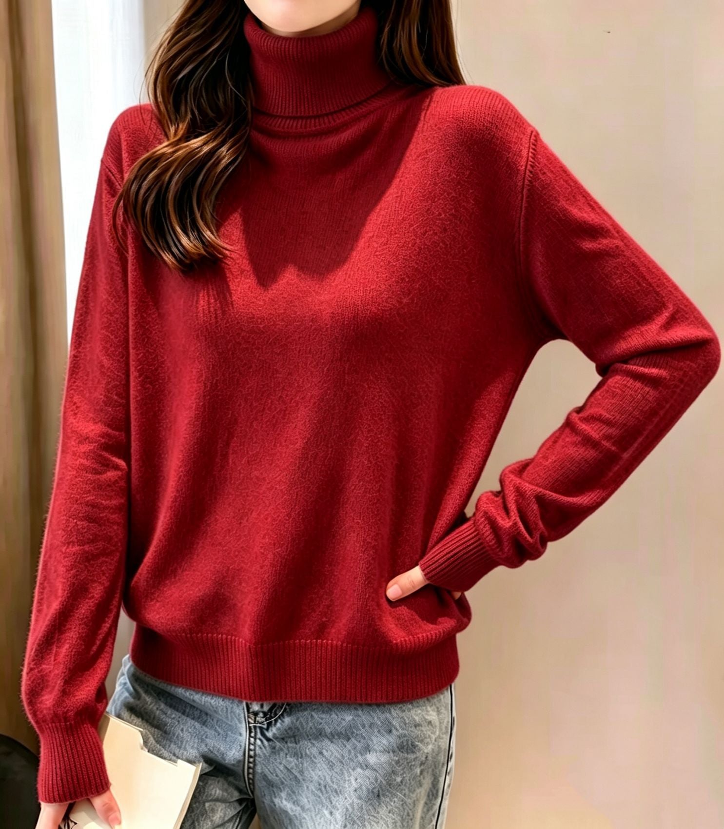 Damen Rollkragenpullover – Eleganter Strick