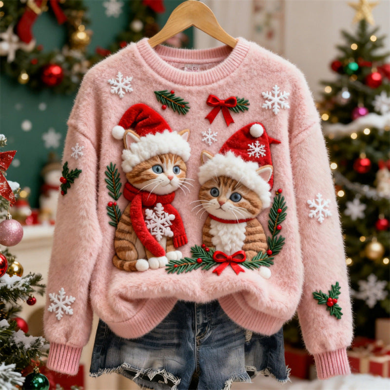 Kapuzen-Sweatshirt aus Flanell mit 3D-Effekt