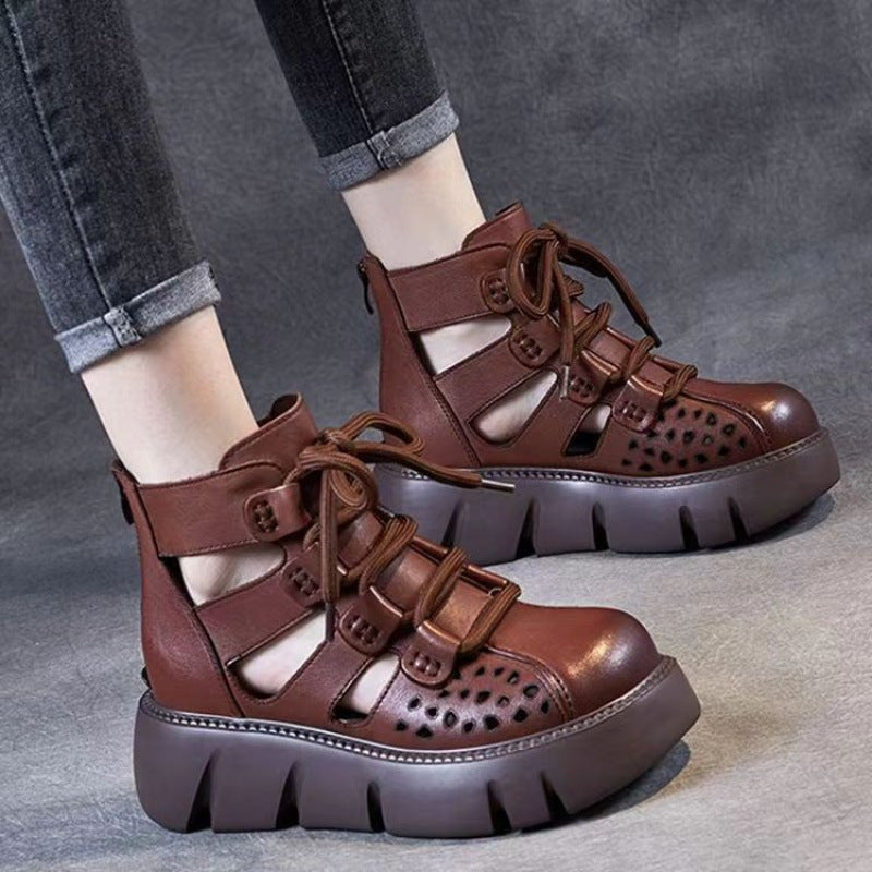 Damen Plateau-Sandalen aus weichem Leder – Bild 1 | LuxeStyle