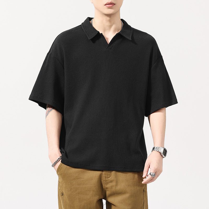 Lockeres Baumwoll-Polo-Shirt, kurzärmlig – Bild 7 | LuxeStyle