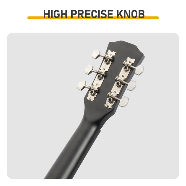 Mattschwarze 41-Zoll Dreadnought Akustikgitarre