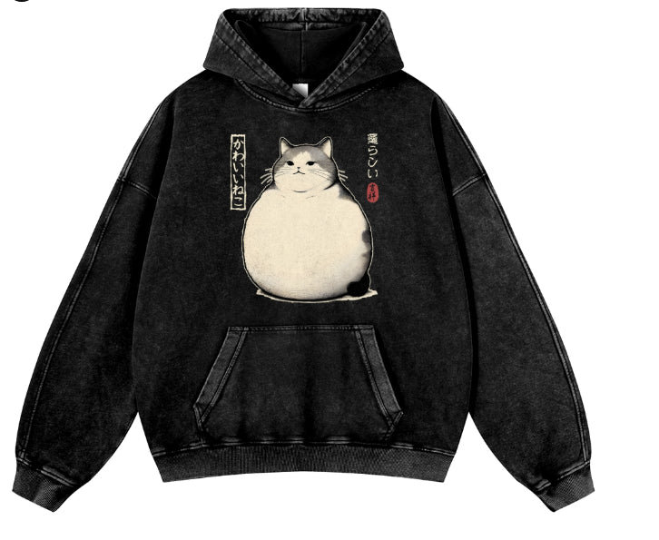 Heavyweight Kapuzenjacke im Used-Look