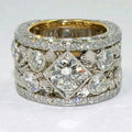 Moissanit-Ring mit breitem Band | LuxeStyle