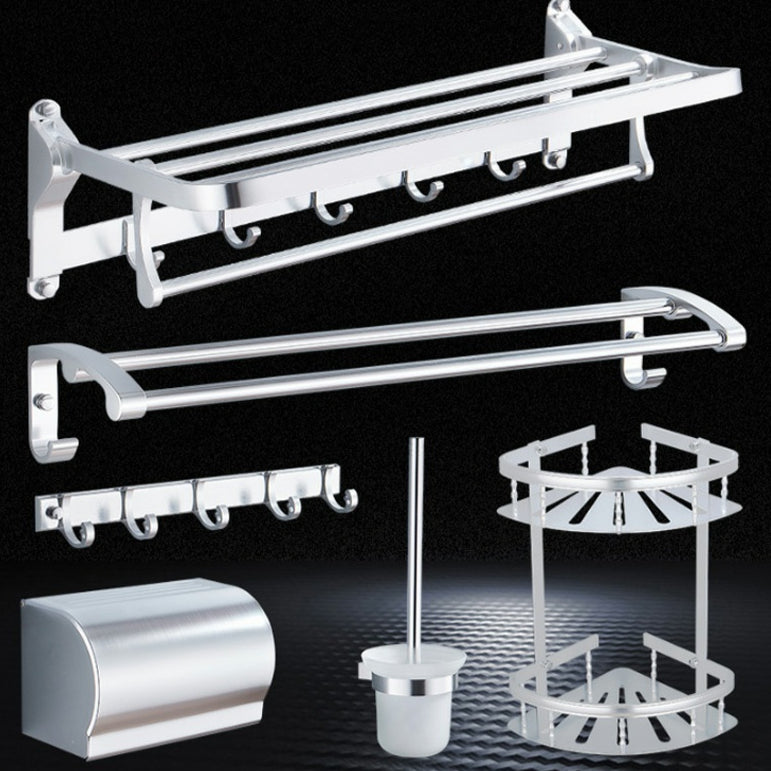 Handtuchhalter-Set aus Space Aluminium, 6-teilig