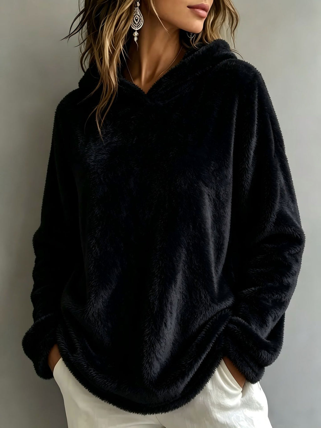 Kapuzenpullover aus Fleece für Damen