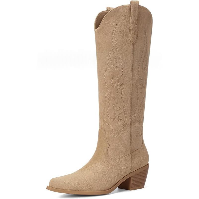 Western Stiefel mit hohem Schaft und seitlichem Reissverschluss